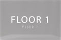 6" X4" Floor 1 Sign - ADA Compliant Tactile Graphics Grade 2 Braille Text | Wall Mount Plastic Directional Assistance, Floor Number Sign for Office, Schools, Hospitals, Apartments