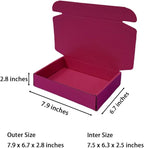 50 Pcs 7.9 x 6.7 x 2.8 inches Large Size Corrugated Cardboard Gift Boxes Recyclable Shipping Boxes for Packing Jewelry Ornament Gift Craft Packaging Supplier (Cranberry, 7.9 x 6.7 x 2.8")