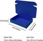 20 Pcs 14.5 x 10.6 x 2.8 inches Corrugated Cardboard Gift Boxes Recyclable Shipping Boxes for Packing Jewelry Ornament Gift Craft Packaging Supplier (Industrial Blue, 14.5 x 10.6 x 2.8")
