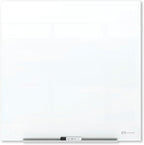 Quartet Magnetic Dry Erase Board, 48" x 48" Glass White Board for Wall, Frameless, InvisaMount, White (Q25F02IMW)