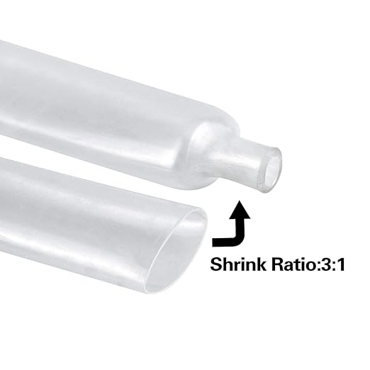 XHF 1-1/4 inch (30mm) 3:1 Waterproof Clear Heat Shrink Tubing Marine Grade Wire Cable Adhesive Lined Tube Insulation Seal Against Moisture Corrosion and Air Leakage, 4 Ft