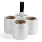 IDL Packaging 5" Stretch Wrap Mini Roll, 700 feet, 120 Gauge (Pack of 4) with a Plastic Handle Included – Industrial Grade Clear Plastic Wrap – Improved Protection for Packing, Moving, or Office