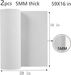 AMZQNART 2Pcs EVA Foam 5mm, Cosplay Foam Roll 16 x 59in (6.5sqft) White, Suitable for Large Foam Cosplay Modeling, DIY Projects, Crafts, Ultra High Density 90 kg/m3.
