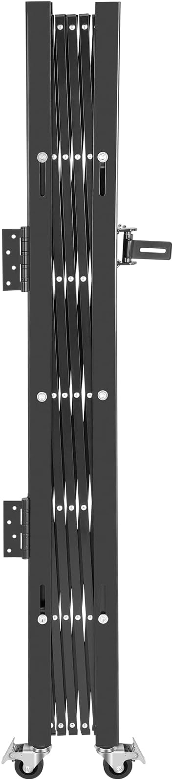 VEVOR Folding Security Door, 63.39" H x 70" W Accordion Gate, Steel, 360 Rolling Barricade, Scissor Gate/Door with Padlock