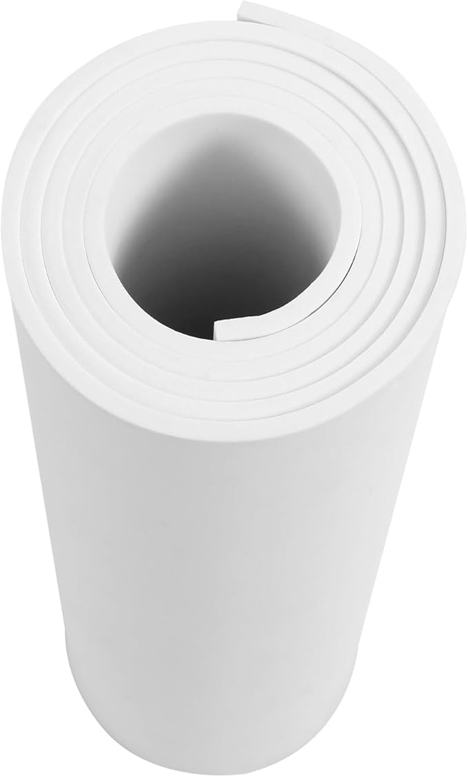 AMZQNART 2Pcs EVA Foam 5mm, Cosplay Foam Roll 16 x 59in (6.5sqft) White, Suitable for Large Foam Cosplay Modeling, DIY Projects, Crafts, Ultra High Density 90 kg/m3.