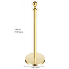 8 Pcs Stanchions with Red Velvet Ropes Set, 4 Red Velvet Ropes and 8 Stainless Steel Posts with Base, Runner Poles for Red Carpet Party Decoration Crowd Control Barriers (Golden)