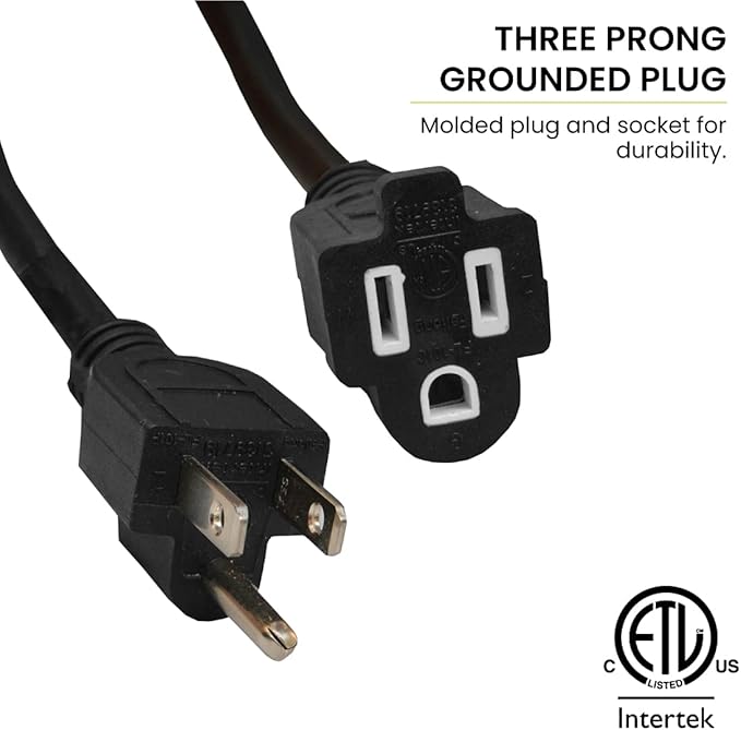 Go Green Power Inc. (GG-14000BK) 12/3 SJTW Outdoor Extension Cord, Black, 100 ft