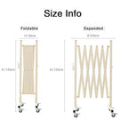 GYMTIME Expandable Metal Barricade, Portable Safety Barrier with Casters, Flexible Mobile Barrier Gate, Adjustable Temporary Fence for Garden Indoor,Airport,School, 8 Feet, Milkyellow