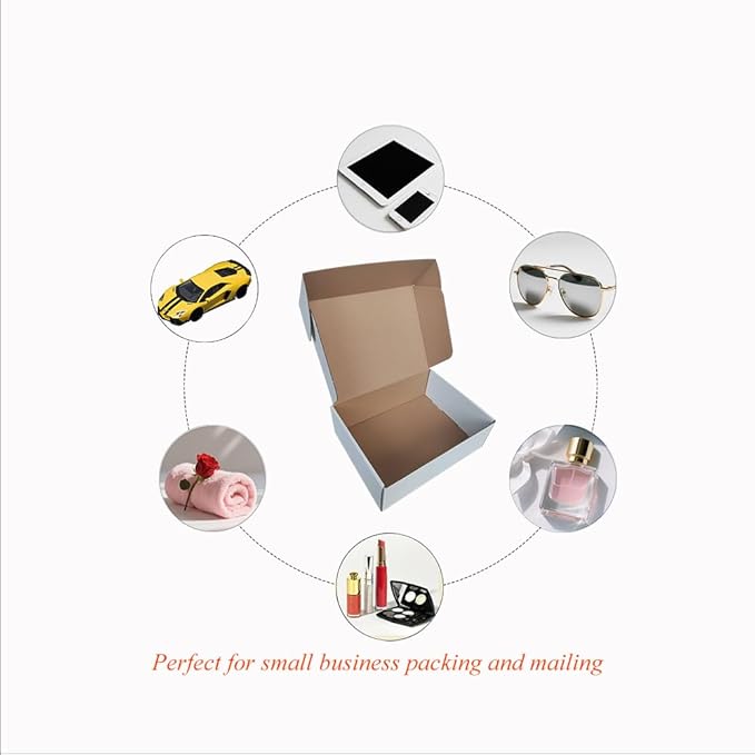 Shipping Boxes Corrugated Cardboard Mailer Boxes Literature Mailer for Packaging Small Business Craft Gifts Giving Products (White, 12x9x4)