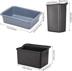 Plastic Service Utility Cart with Wheels, 550lbs Capacity, 6 Basin 2 Barrels Multipurpose Rolling 3-Tier Mobile Storage Organizer, for Warehouse Garage Industrial Cart