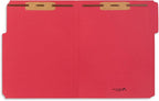 50 Red Fastener File Folders - 1/3 Cut Reinforced Tab - Durable 2 Prongs Bonded Fastener Designed to Organize Standard Medical Files, Law Client Files, Office Reports - Letter Size, Red, 50 Pack