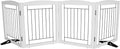 Dog Fence Indoor - 4-Panel Freestanding Dog Gate for Doorways, Hallways, House or Stairs -80x32-Inch Retractable Foldable Expandable Wood Pet by SFJC (White)