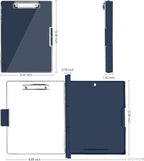 Clipboard with Storage,Heavy Duty Clip Boards 8.5x11 with 2 Storage Case,Clear Visible Top Panel Storage Clipboards,Side Opening Clip Boards,Nursing Clipboard Folder Case for Office Supplies-Grey Blue