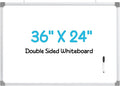 MaxGear Dry Erase Board for Wall, 36" x 24" Magnetic White Board, Double-Sided Large Whiteboard, Hanging for Planning Drawing Memo Teaching, School Home Office, Silver Aluminum Frame