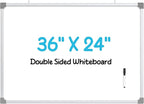 MaxGear Dry Erase Board for Wall, 36" x 24" Magnetic White Board, Double-Sided Large Whiteboard, Hanging for Planning Drawing Memo Teaching, School Home Office, Silver Aluminum Frame