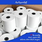 3" x 165' CASH REGISTER ROLLS,1 PLY BOND PRINTER POS PAPER ROLL 50 ROLLS/CASE (Double Solid Core)
