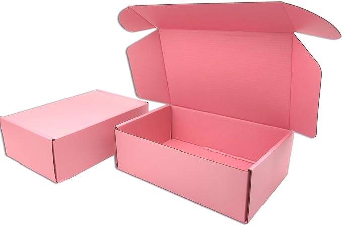 Small Pink Shipping Boxes for Small Business Pack of 25-9x6x3 inches Cardboard Corrugated Mailer Boxes for Shipping Packaging Craft Gifts Giving Products
