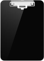 Hongri Plastic Clipboard with Pen Holder, Black 8.5x11 Letter Size Clip Board for Classroom, Office, Students, Nurses and Women, Low Profile Clip, Size 12.5 x 9 in