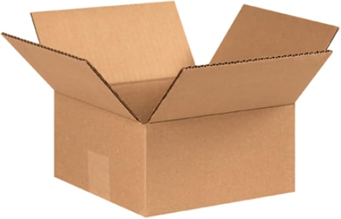 Secure Seal - 8x8x4 Pack of 25 Corrugated Cardboard Packing Shipping Mailing Moving Carton Boxes