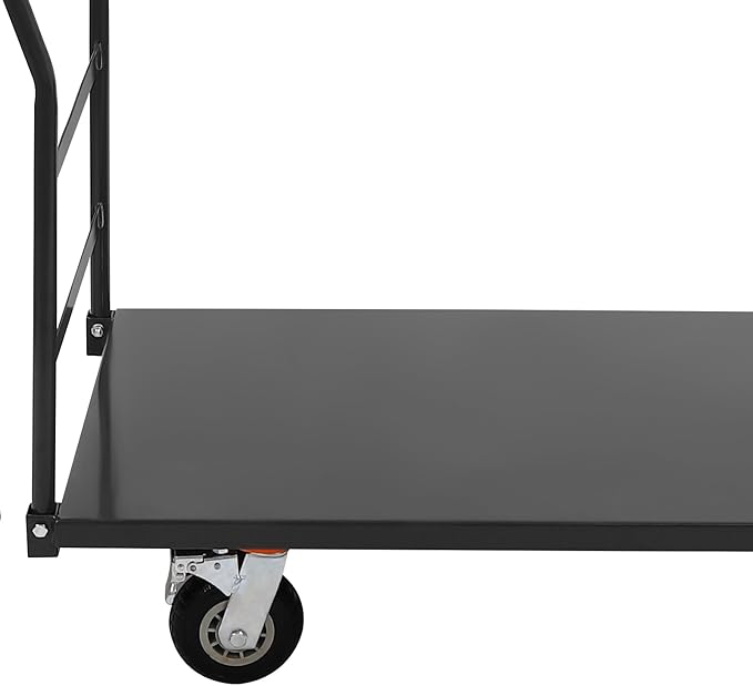 24"x49" Heavy Duty Platform Truck Cart, 2000lbs Capacity Steel Flatbed Cart with Handle & 4 Swivel Wheels, Industrial Utility Steel Hand Push Moving Dolly Cart for Warehouse, Luggage, and Moving