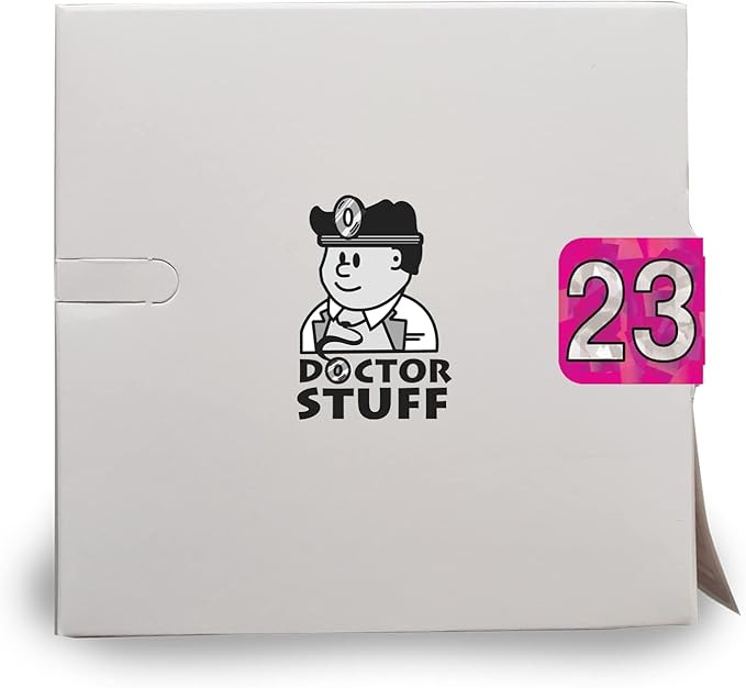 2023 Year Stickers, Doctor Stuff 2023 Chart Stickers, Holographic Fuchsia Colored, USA Made Year Labels for End Tab File Folders, 500 Labels per Roll, 1 Roll, 3/4" x 1-1/2"