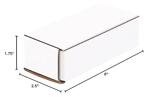 Box USA BMRX2L 6"L x 2 1/2"W x 1 3/4"H, White (Pack of 50)