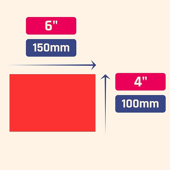 100 Pieces - Large Moving Stickers for Boxes, Colored Box Packing Labels Color Coded - 6 x 4 inches, 4 Assorted Colors