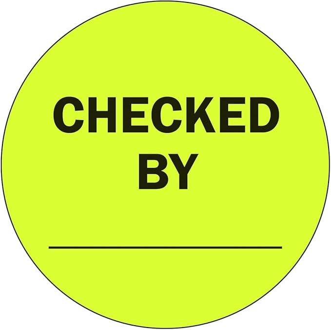 NextDayLabels - Neon Lime Color, Round Labels/Great to use for Inventory Control, Grocery, Sales, Clothing Stores, Stickers 2" - 500 Labels Per Roll, 1 Roll Per Package (Checked by)