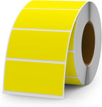 Yellow Color Coding Labels 1 × 2 Inches Self-Adhesive Vinyl Rectangle Stickers Waterproof Name Tags Removable Roll for Office School Home 500 PCS