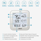 Indoor Outdoor Thermometer Wireless Weather Station, Battery Powered Inside Outside Thermometers Hygrometer Monitor with Backlight, Max/Min Record, Dew Point, Heat Index, Pressure (500 Feet)