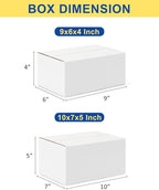 Assorted-Sizes-Shipping-Boxes-40-Pack: 9x6x4 & 10x7x5 Small-Shipping-Boxes-Mailers, White Corrugated-Cardboard-Boxes-for-Packing-Small-Business Mailing