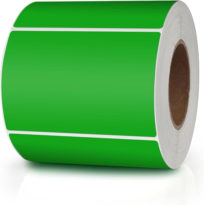 Green Rectangle Stickers 3 x 2 Inch Color Coding Labels Vinyl Roll Self-Adhesive Waterproof Removable 500 PCS