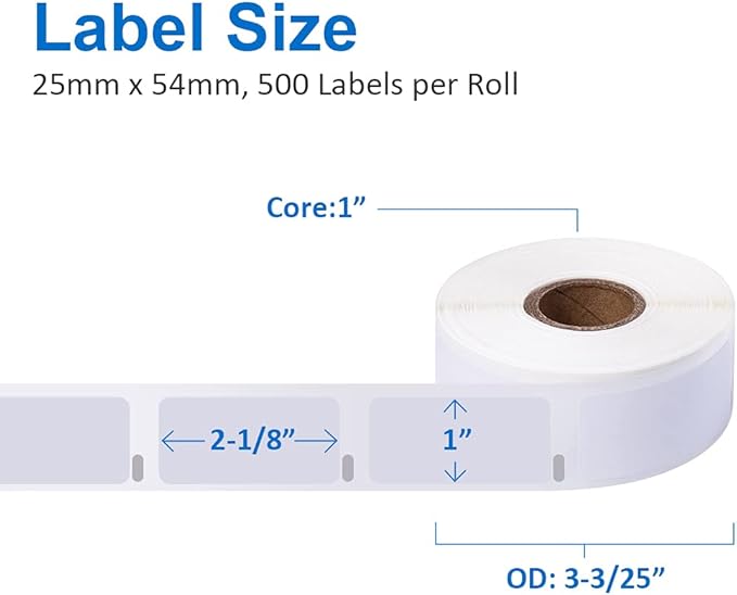 Label KINGDOM 12 Rolls Compatible Dymo 1" x 2-1/8" Multipurpose Labels Replacement for DYMO 30336 Barcode Labels for Label Writer 450, 450 Turbo, 4XL Desktop Printers