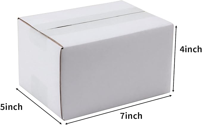 Hoikwo 7x5x4 Inches Small White Shipping Boxes Set of 25, Sturdy Cardboard Boxes for Small Business for Packaging Mailing