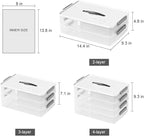 Portable Project Case Clear File Box with lids and Handle, Storage Containers for Stationery, Sewing, Art Craft, A4 Paper, 8.5" x 11" letters, Protecting Scrapbooks, Crafts, Office Supplies (2-Layer)