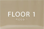 6" X4" Floor 1 Sign - ADA Compliant Tactile Graphics Grade 2 Braille Text | Wall Mount Plastic Directional Assistance, Floor Number Sign for Office, Schools, Hospitals, Apartments