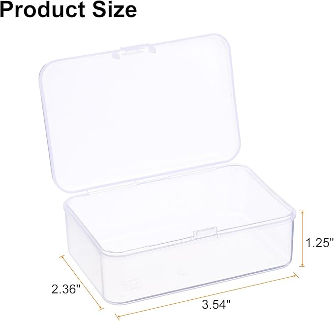HARFINGTON 2pcs Component Storage Box 3.54" PP Electronic Organizer Box with Cover Hardware Containers Tools Boxes for Small Accessories