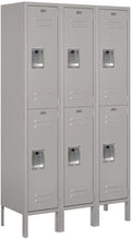 Salsbury Industries 62352GY-U Unassembled Standard Metal Locker with Double Tier,Grey