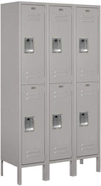 Salsbury Industries 62352GY-U Unassembled Standard Metal Locker with Double Tier,Grey