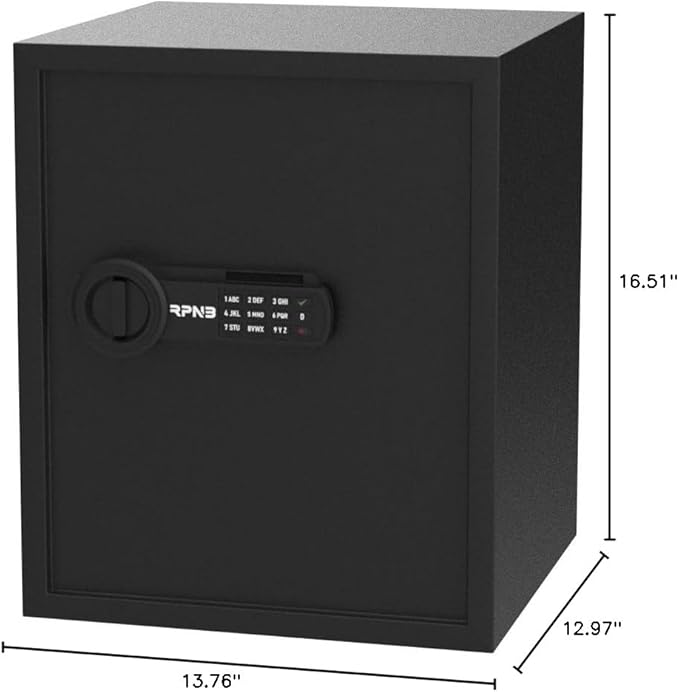 RPNB Deluxe Safe and Lock Box,Digital Keypad Safe Box,Steel Alloy Small Safes, Keypad Lock,Perfect for Home Office Hotel Business Jewelry Cash Use Storage,1.52 Cubic Feet