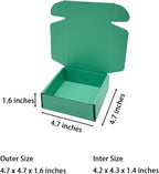 15 Pcs 4.7 x 4.7 x 1.6 Inches Mini Size Corrugated Cardboard Gift Boxes Recyclable Shipping Boxes for Packing Jewelry Ornament Gift Craft Packaging Supplier (Mint green, 4.7 x 4.7 x 1.6")