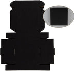 50 Pack 4x4x1 Inches Small Shipping Boxes, Black Corrugated Cardboard Boxes, Moving Mailing Packing Box