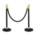 Stanchions and Velvet Ropes, Crowd Control Barrier, Black Stanchions Used for Theaters, Parties, Wedding, Exhibition, 2PCS
