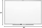 Quartet Magnetic Dry Erase White Board, 48"W x 36"H Whiteboard, Nano-Clean Surface Resists Ink Stains, Silver Aluminum Frame (SM534)