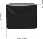 QWORK Pallet Cover, 2 Pack Heavy Duty Outdoor PE Waterproof Pallet Cover, 12 Mil Thick, 4 Ft. x 5 Ft. x 4 Ft, Perforated Roll, Protects Pallets, AC Units, Generators, Patio Furniture, Black