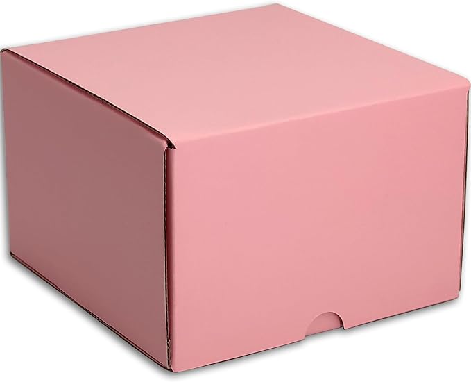6x6x4 inches Small Shipping Boxes Set of 25 - Pink Mailer Corrugated Cardboard Boxes for Shipping Packaging Mailing Products
