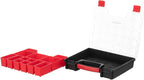 INTERTOOL Hardware Organizer with 13 Removable Bins - Small Parts Storage Tool Box for Nuts, Bolts, Screws, Nails - Portable Handle Transparent Lid with Locks BX08-4031
