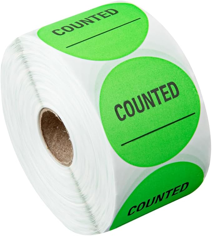 Restaurantware Label Tek 2 x 2 Inch Packaging Stickers 1000 Premium Shipping Labels - Counted Sustainable Green Paper Inventory Stickers High-Visibility with Strong Adhesives