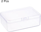 HARFINGTON 2pcs Component Storage Box 3.54" PP Electronic Organizer Box with Cover Hardware Containers Tools Boxes for Small Accessories