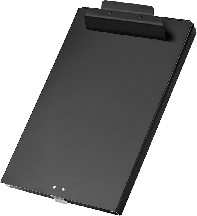 ZCZN Aluminum Clipboard with Storage, 2 Pack Recycled Metal Clipboard Box, Form Holder, Suitable for School, Office, Jobsite or Medical Staff, 9.25 x 13.78 Inches, Black